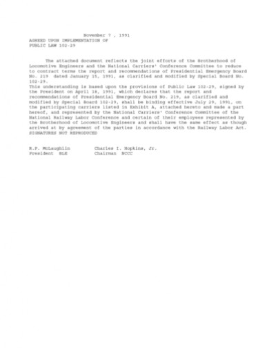 1991 NATIONAL AGREEMENT-BLE