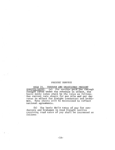 Rule 24: Through and Unassigned Freight Service- Rates