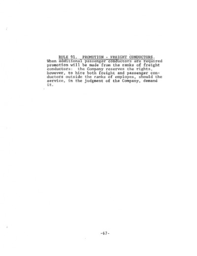 Rule 91: Promotion and Rights- Freight Conductor